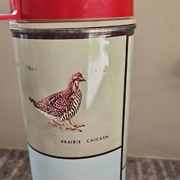 Vintage Red Thermos with Bird Design - Picture 5 of 9